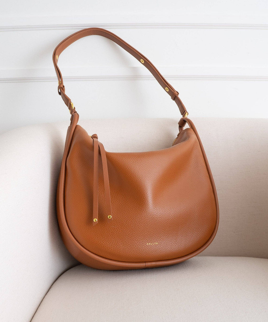 AALLYN | Pebbled Leather Marley Hobo Bag | Premium Pebbled Leather