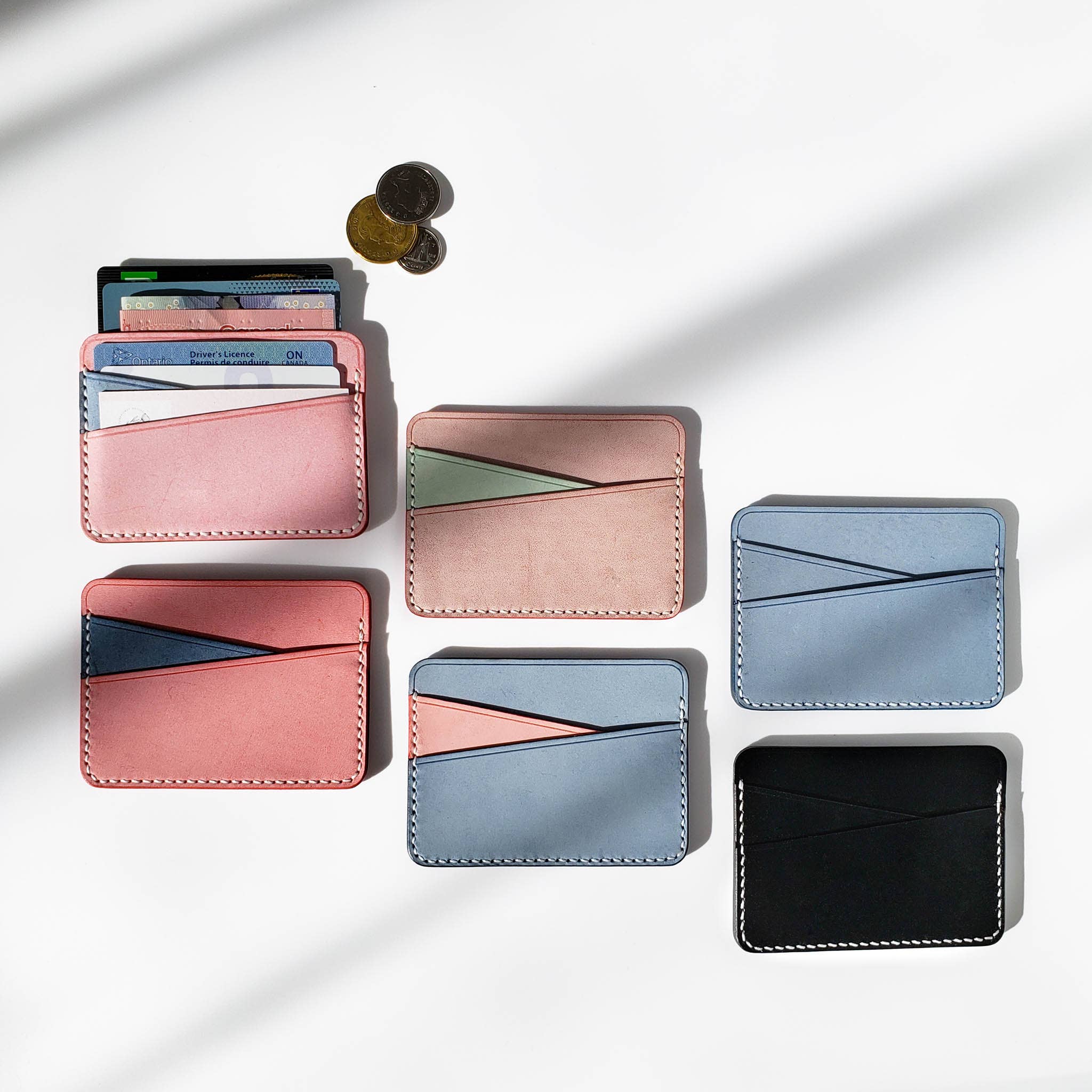 SERENIIKEY | Geometry Leather Card Holder | Minimalist Top-Grain Leather Wallet