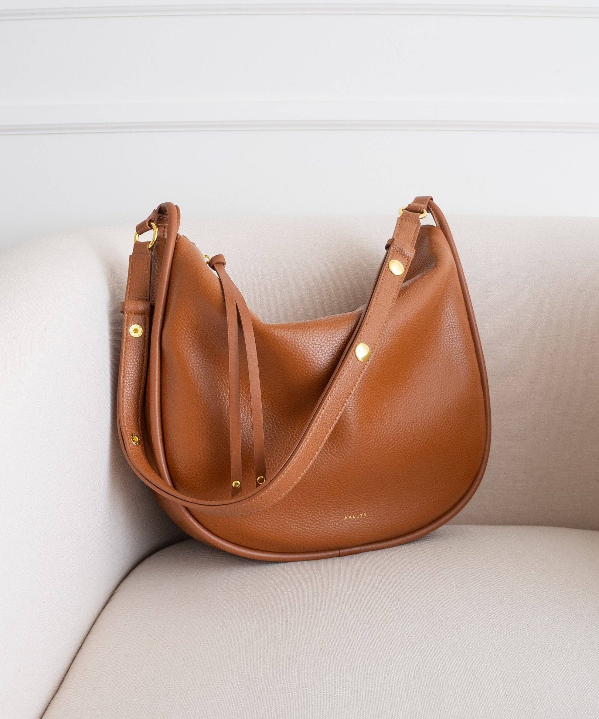 AALLYN | Pebbled Leather Marley Hobo Bag | Premium Pebbled Leather