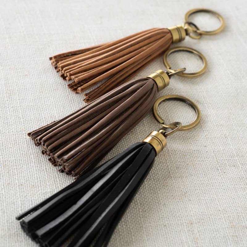 Elevate | Leather Tassel Keychain | Handcrafted Full-Grain Leather Bag Charm