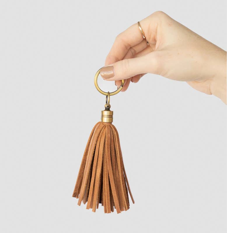 Elevate | Leather Tassel Keychain | Handcrafted Full-Grain Leather Bag Charm