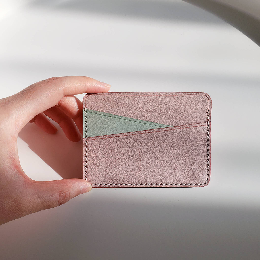 SERENIIKEY | Geometry Leather Card Holder | Minimalist Top-Grain Leather Wallet