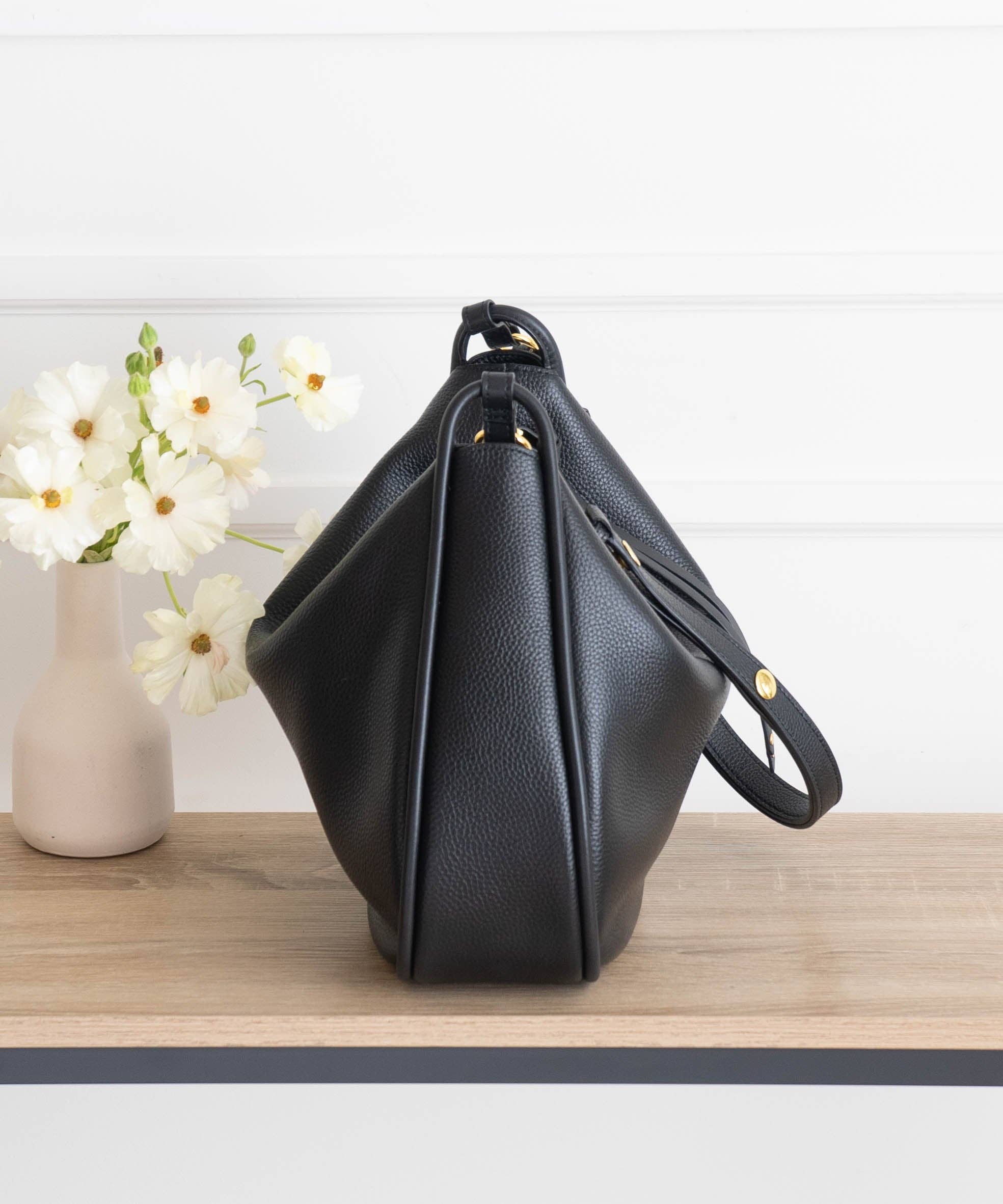 AALLYN | Pebbled Leather Marley Hobo Bag | Premium Pebbled Leather