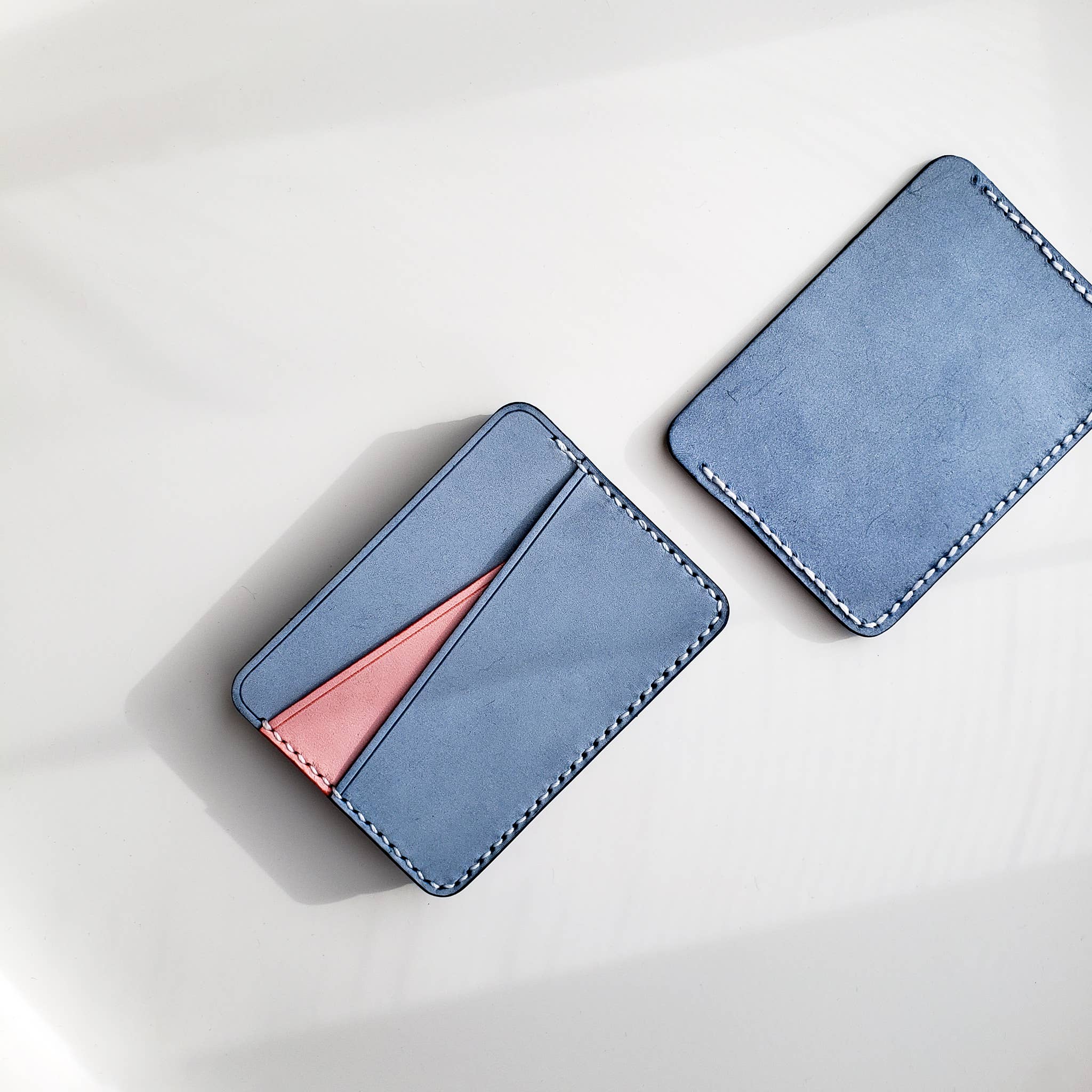 SERENIIKEY | Geometry Leather Card Holder | Minimalist Top-Grain Leather Wallet
