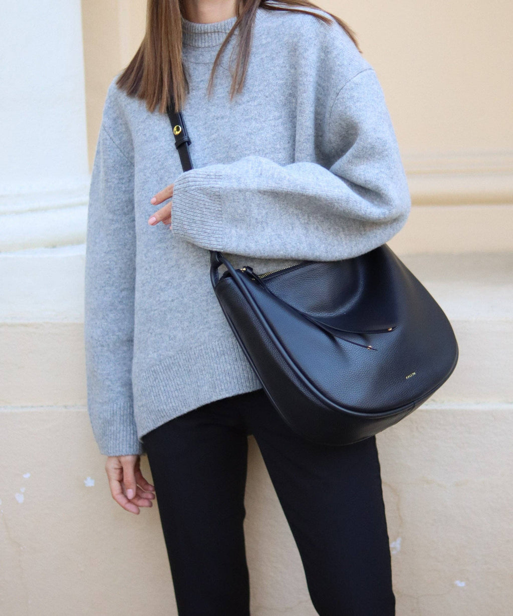 AALLYN | Pebbled Leather Marley Hobo Bag | Premium Pebbled Leather