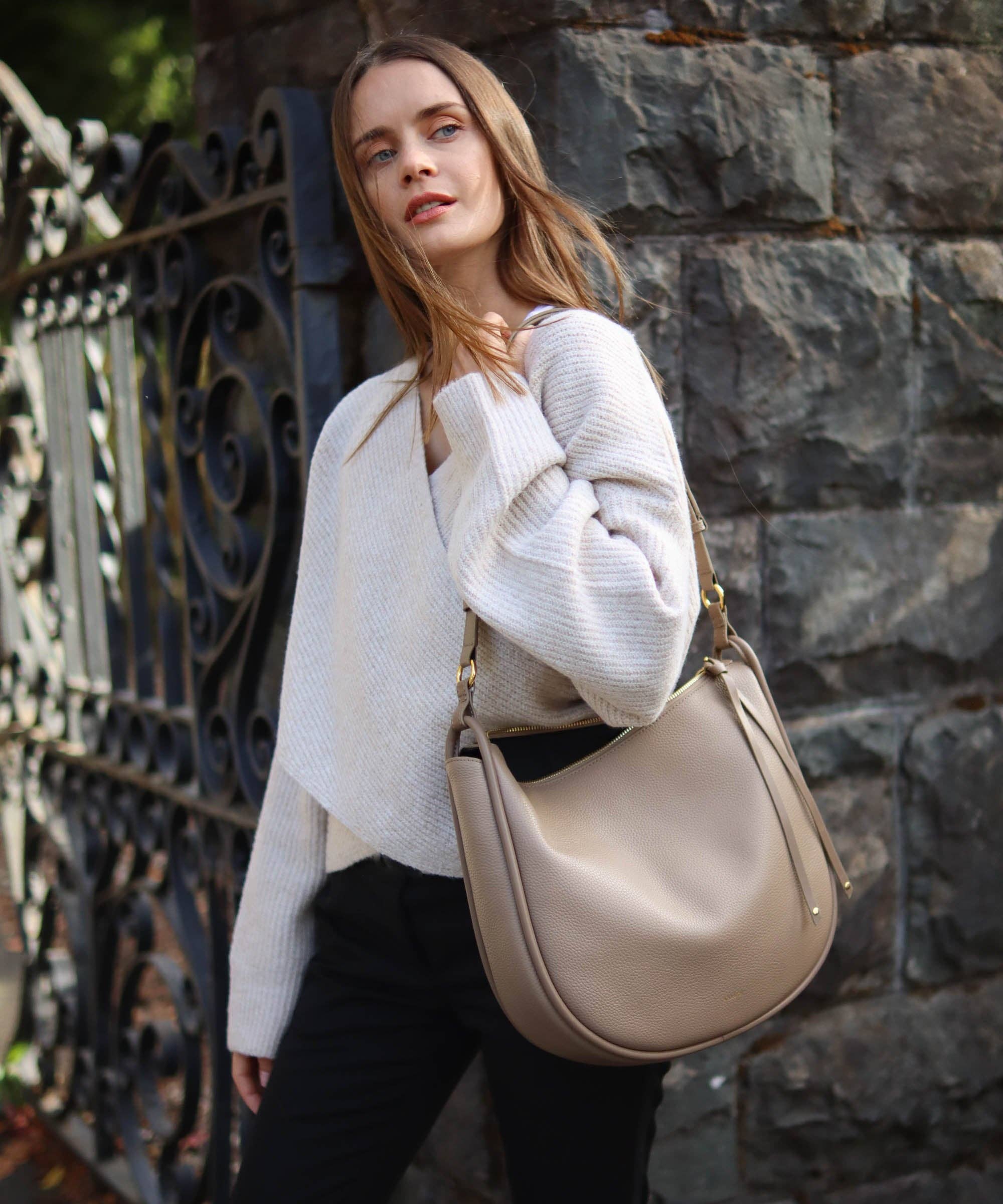 AALLYN | Pebbled Leather Marley Hobo Bag | Premium Pebbled Leather
