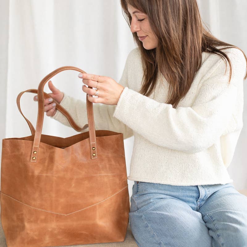 Elevate | Traveler's Tote Bag | Premium Full-Grain Leather Tote
