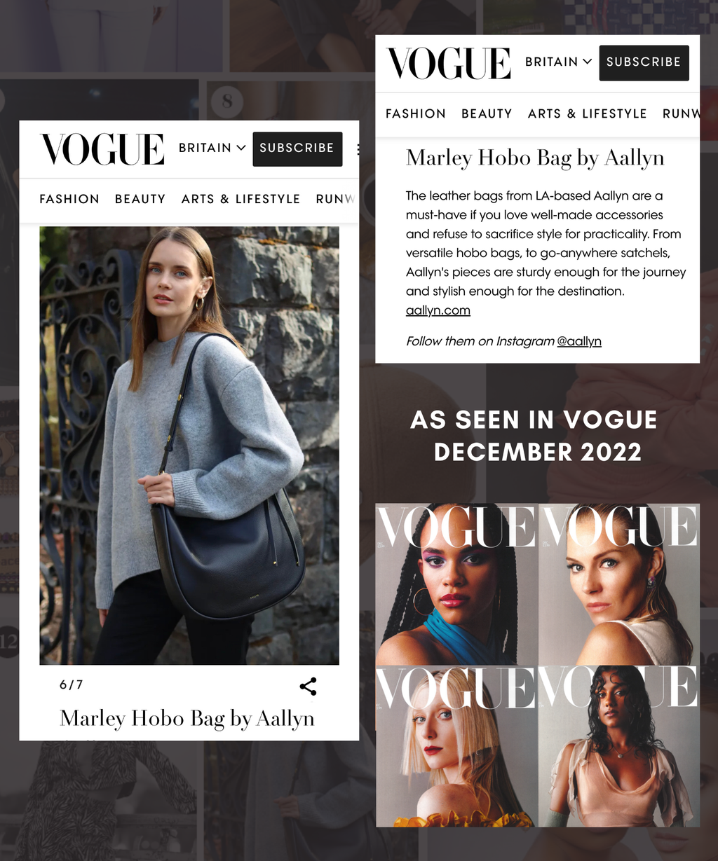 AALLYN | Pebbled Leather Marley Hobo Bag | Premium Pebbled Leather