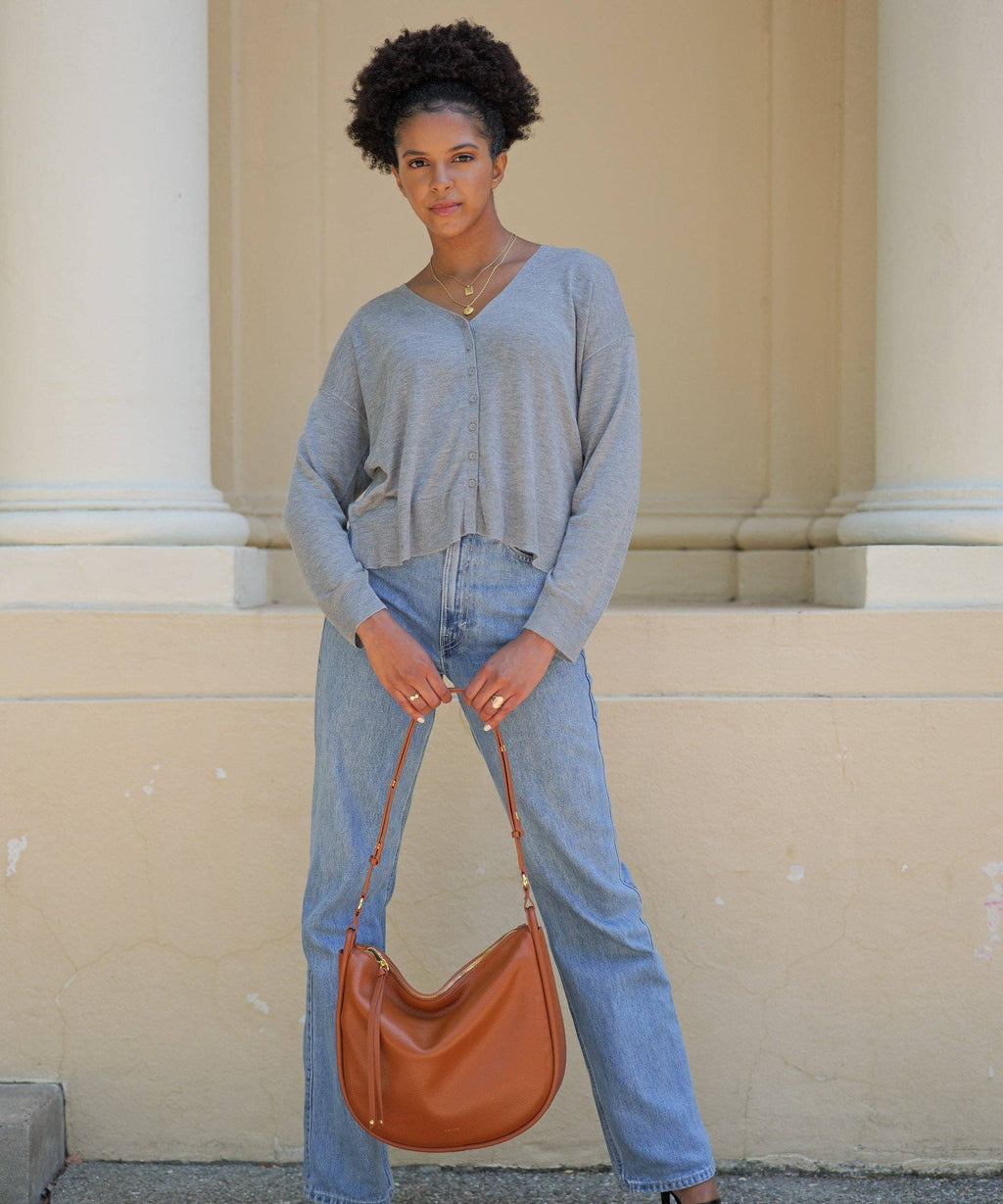 AALLYN | Pebbled Leather Marley Hobo Bag | Premium Pebbled Leather