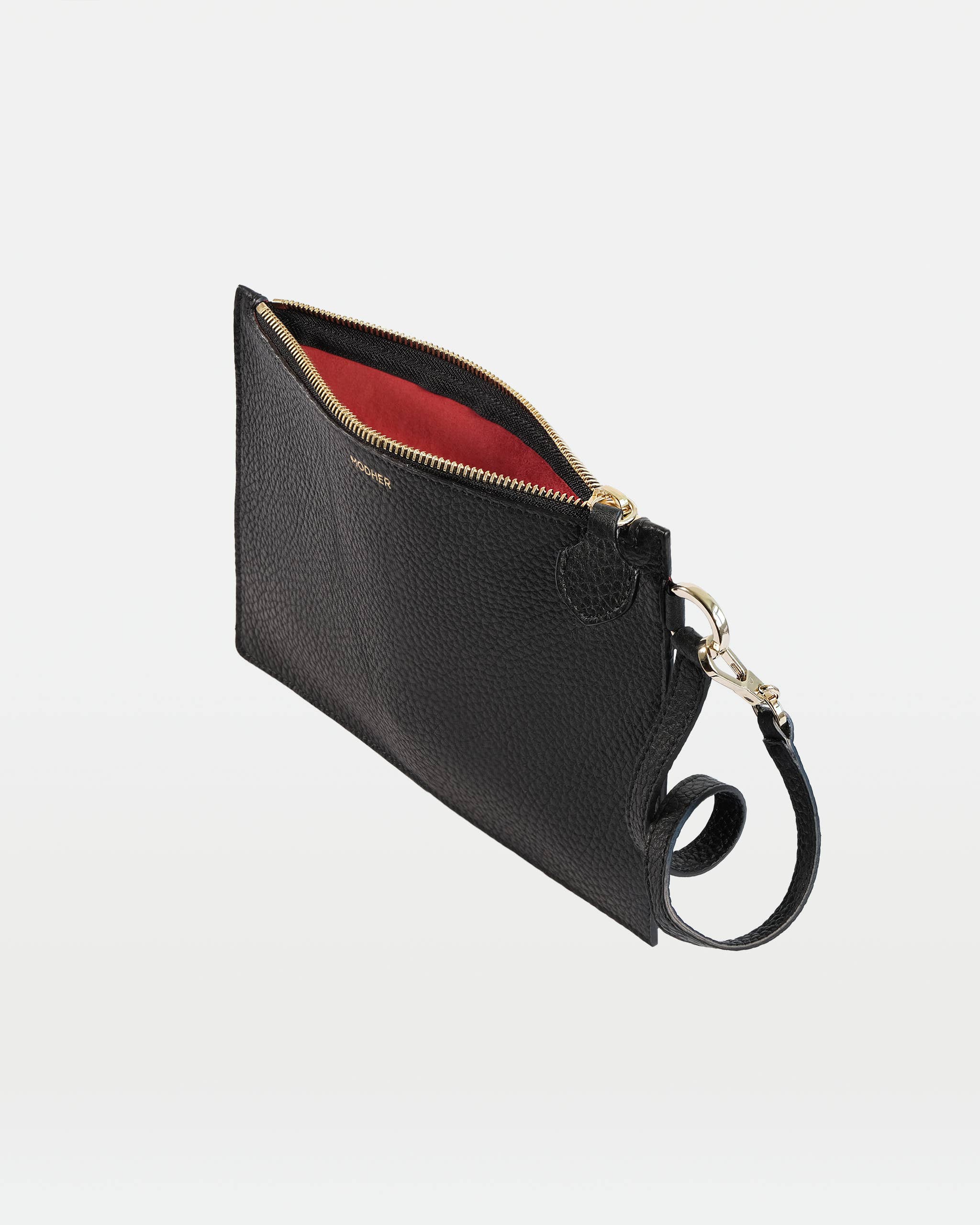 MODHER | Bellagio Large Leather Tote Bag | Italian Leather Tote with Red Suede Interior