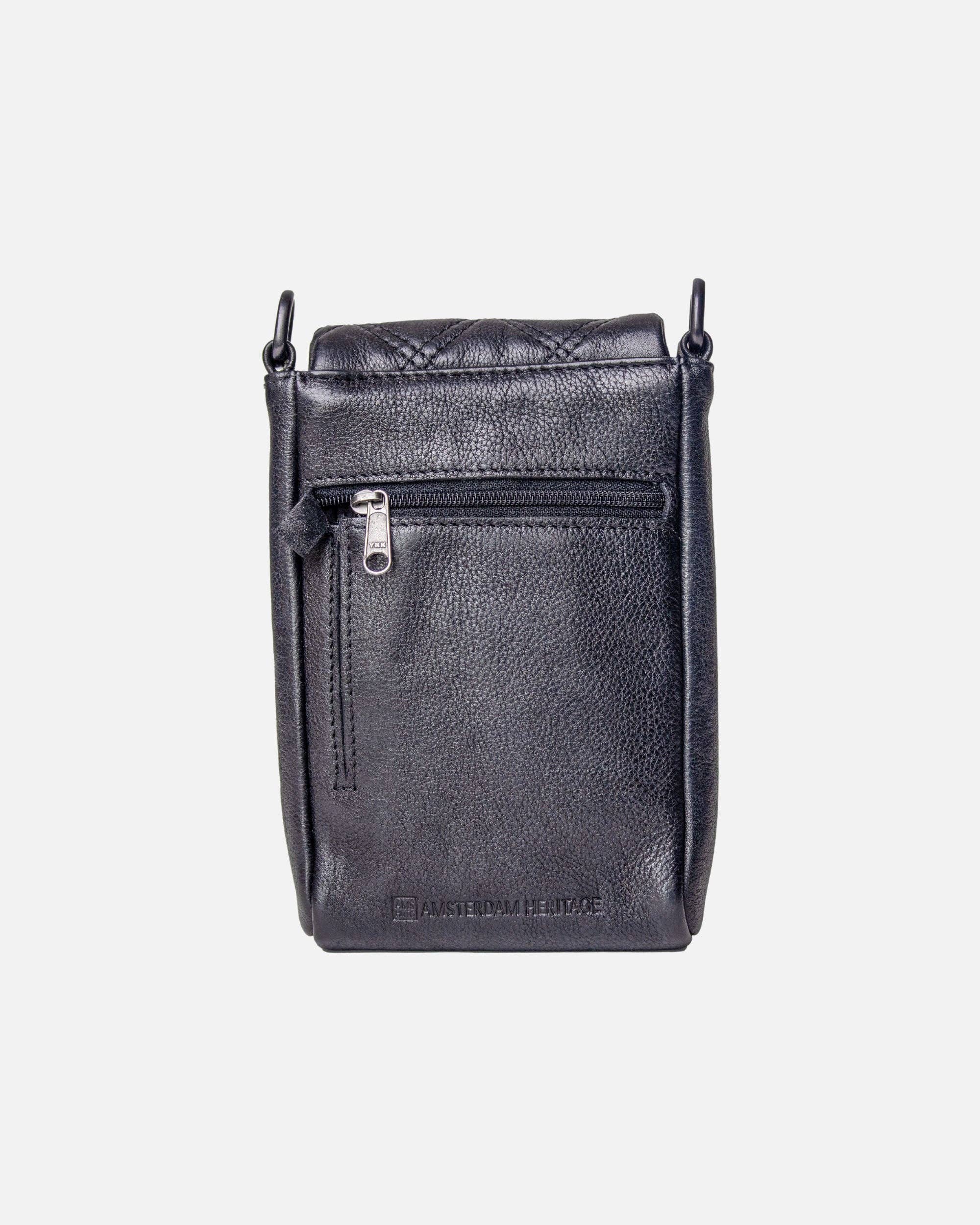 Amsterdam Heritage | Beks Diamond Pattern Leather Crossbody Phone Bag