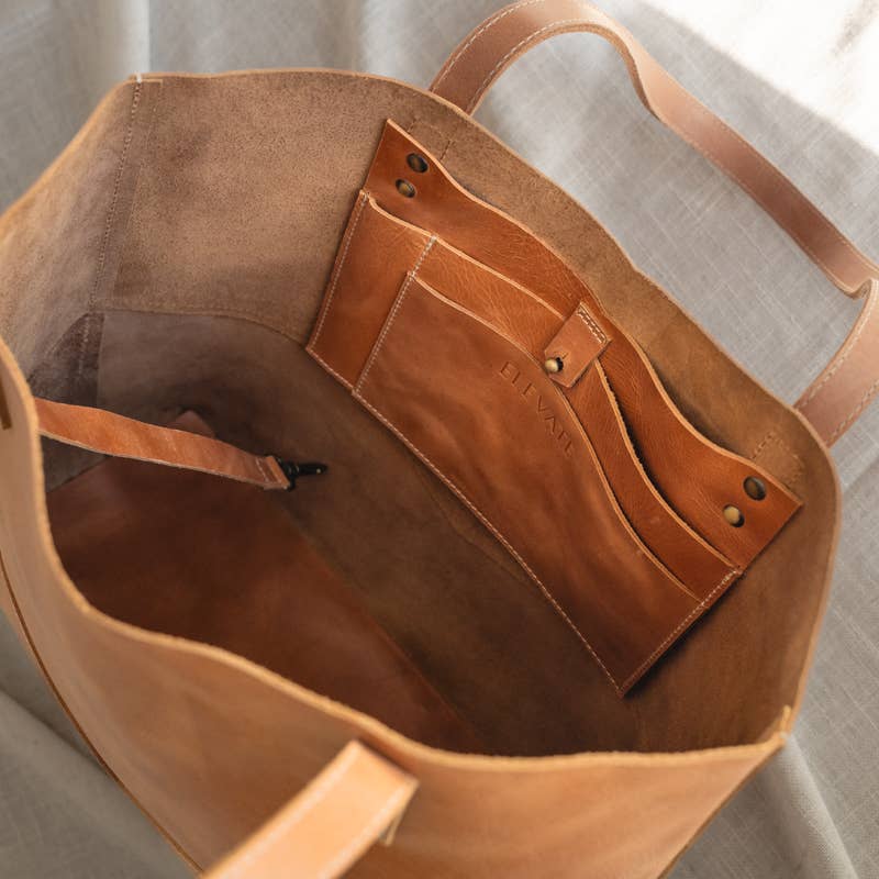 Elevate | Traveler's Tote Bag | Premium Full-Grain Leather Tote