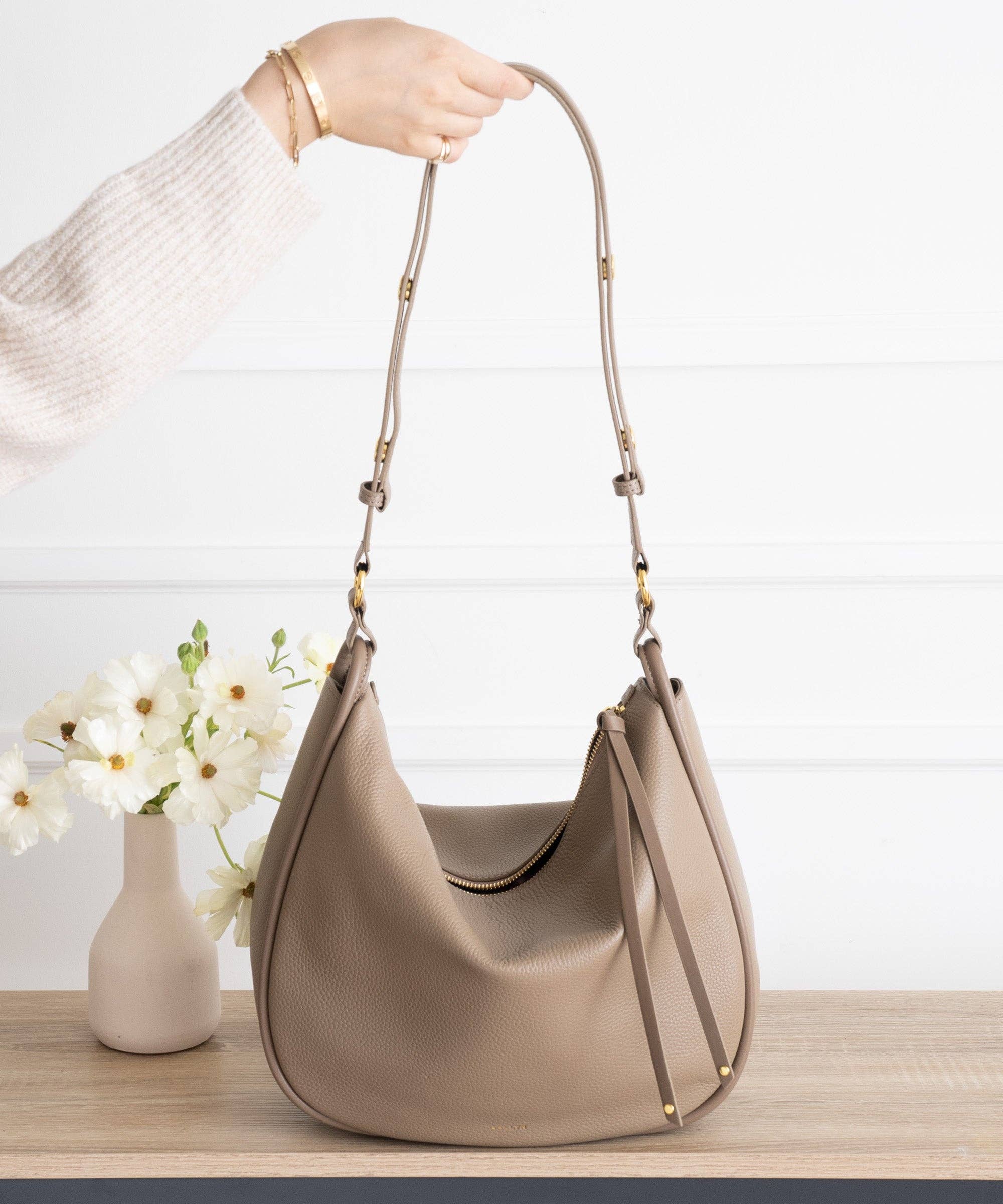 AALLYN | Pebbled Leather Marley Hobo Bag | Premium Pebbled Leather