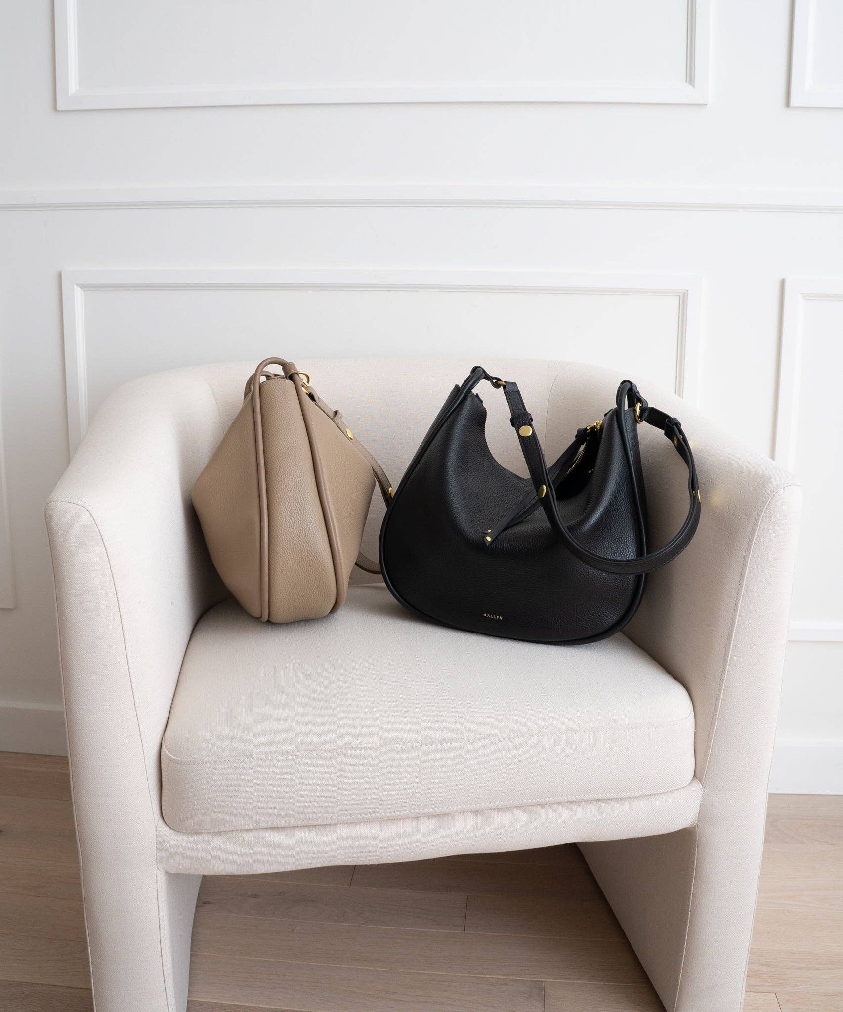 AALLYN | Pebbled Leather Marley Hobo Bag | Premium Pebbled Leather