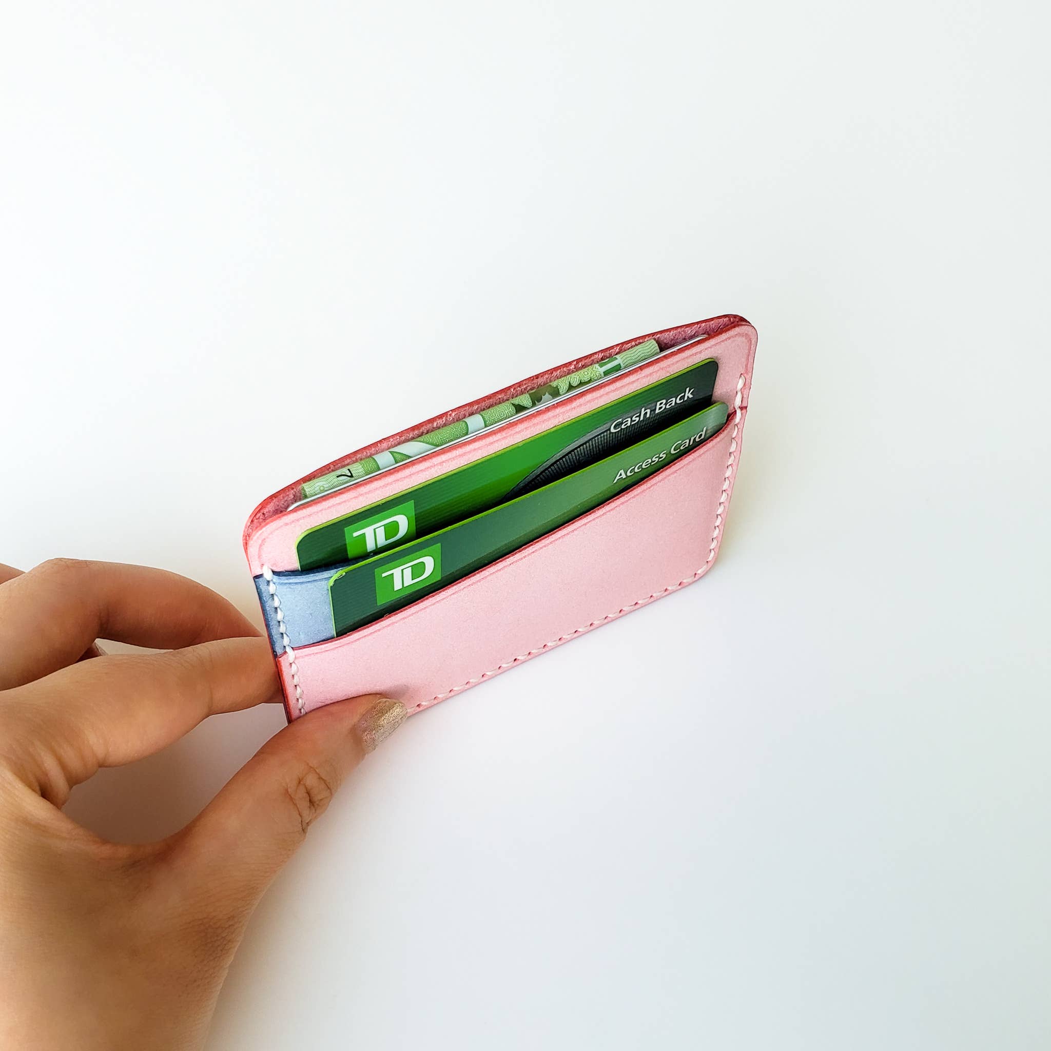 SERENIIKEY | Geometry Leather Card Holder | Minimalist Top-Grain Leather Wallet