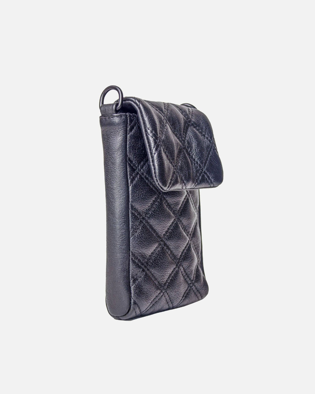 Amsterdam Heritage | Beks Diamond Pattern Leather Crossbody Phone Bag