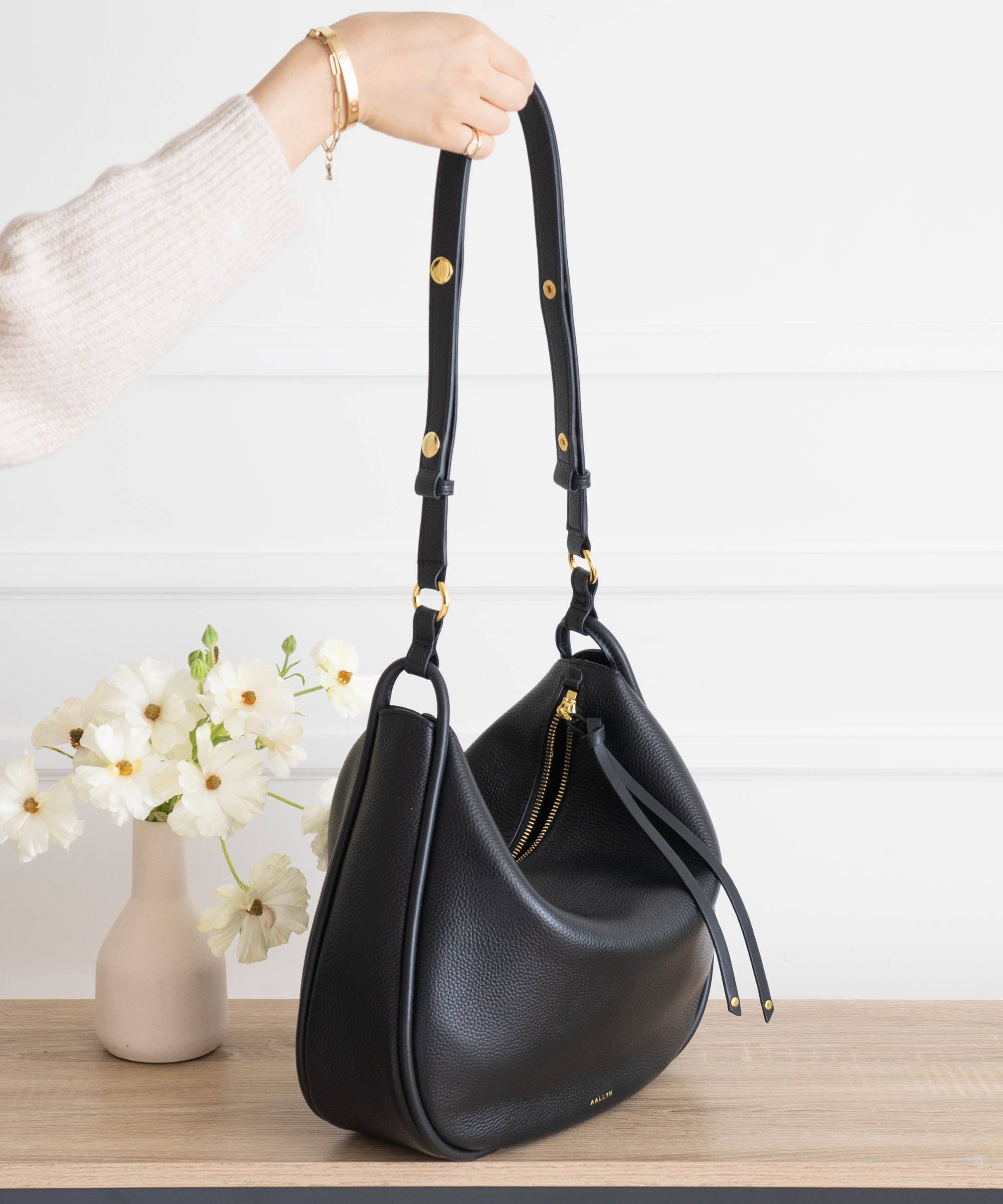 AALLYN | Pebbled Leather Marley Hobo Bag | Premium Pebbled Leather