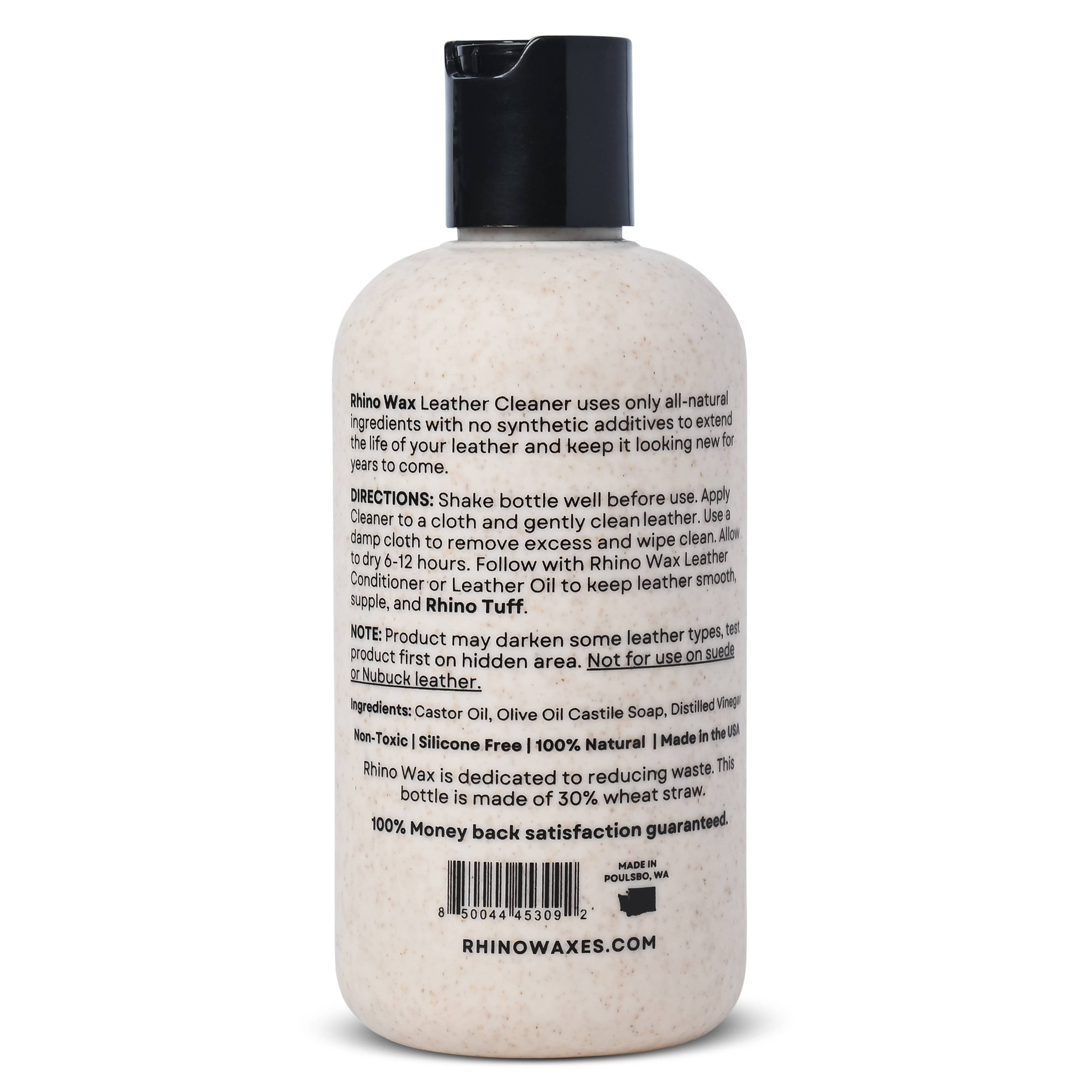 Rhino Wax | Leather Cleaner | Gentle Leather Cleaner for Shoes, Bags & Furniture