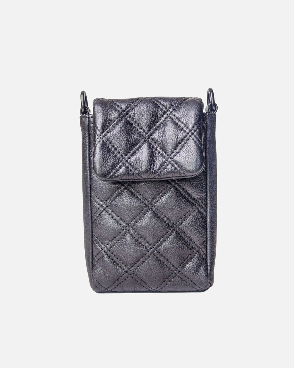 Amsterdam Heritage | Beks Diamond Pattern Leather Crossbody Phone Bag