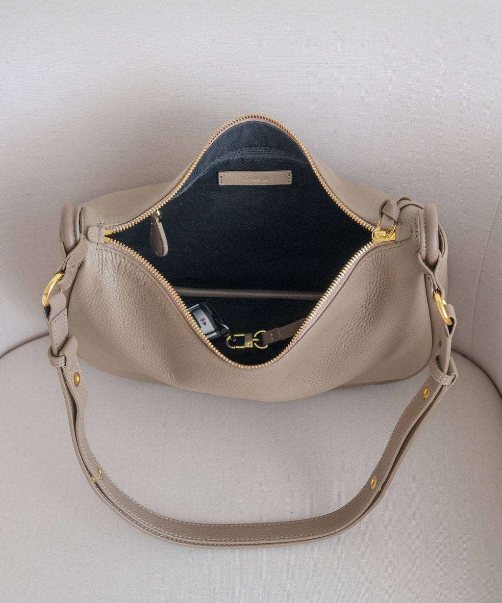 AALLYN | Pebbled Leather Marley Hobo Bag | Premium Pebbled Leather