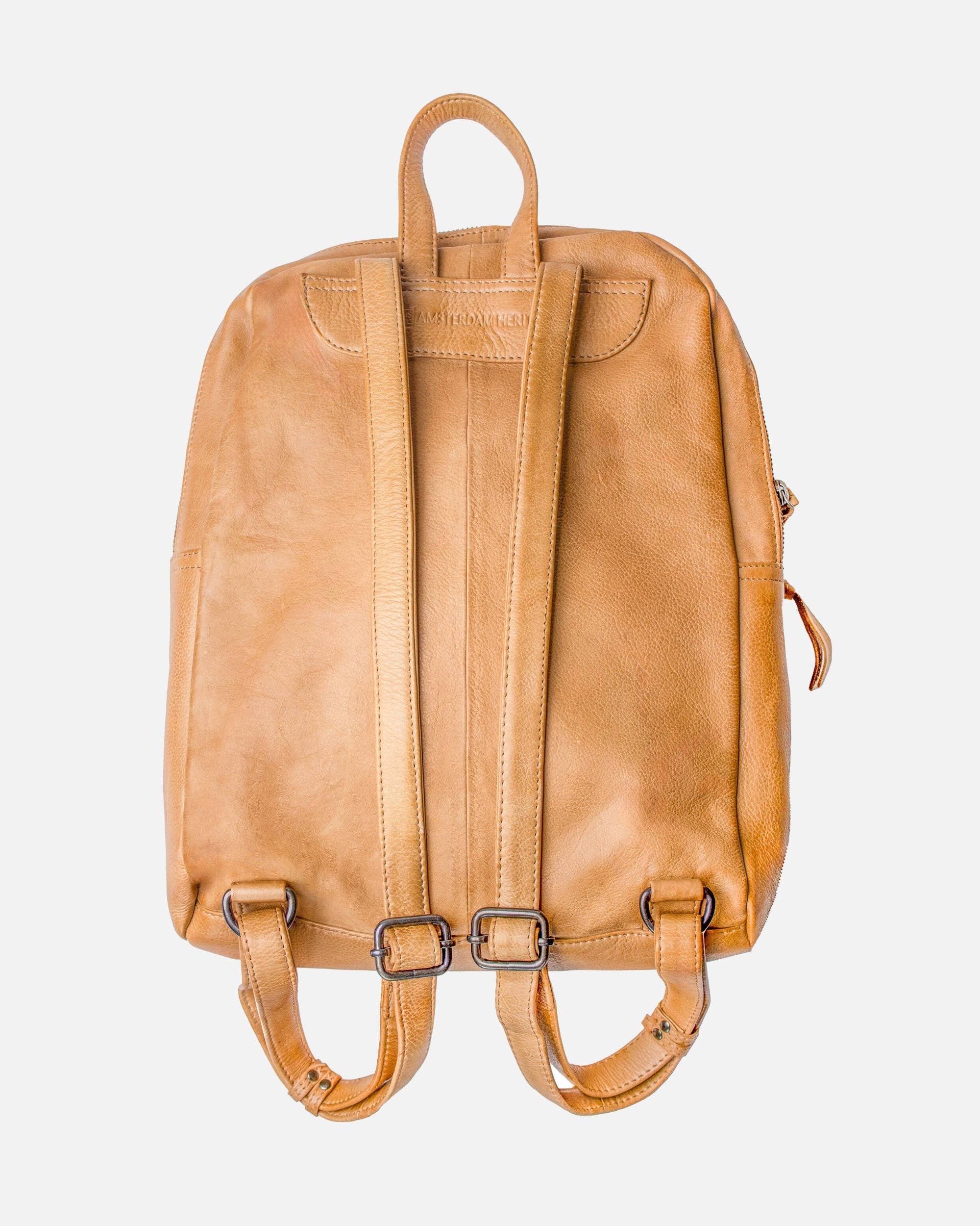 Amsterdam Heritage | Diamond Pattern Leather Bekema Premium Leather Backpack