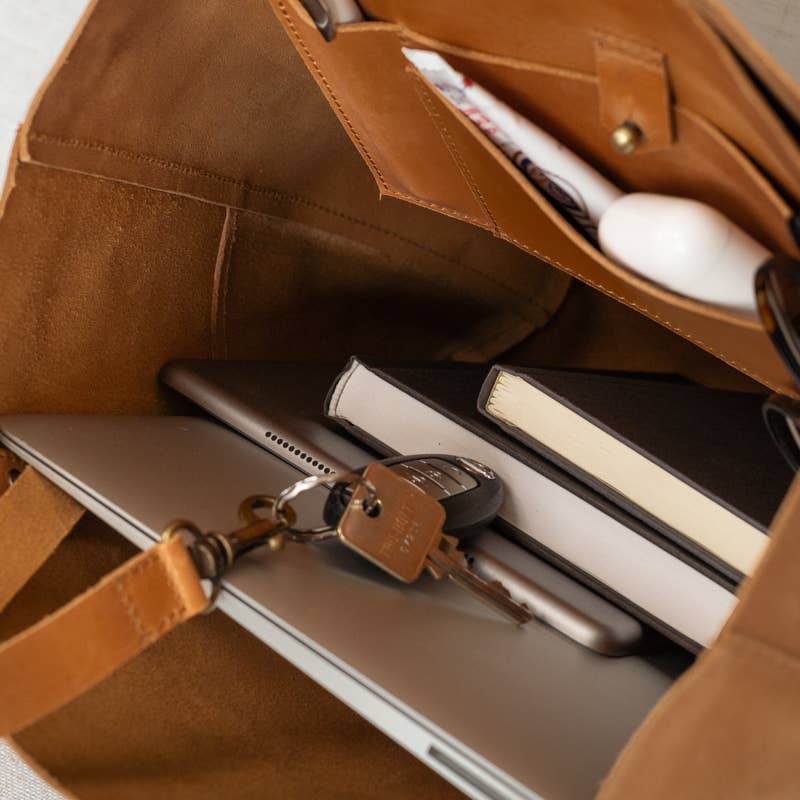 Elevate | Traveler's Tote Bag | Premium Full-Grain Leather Tote