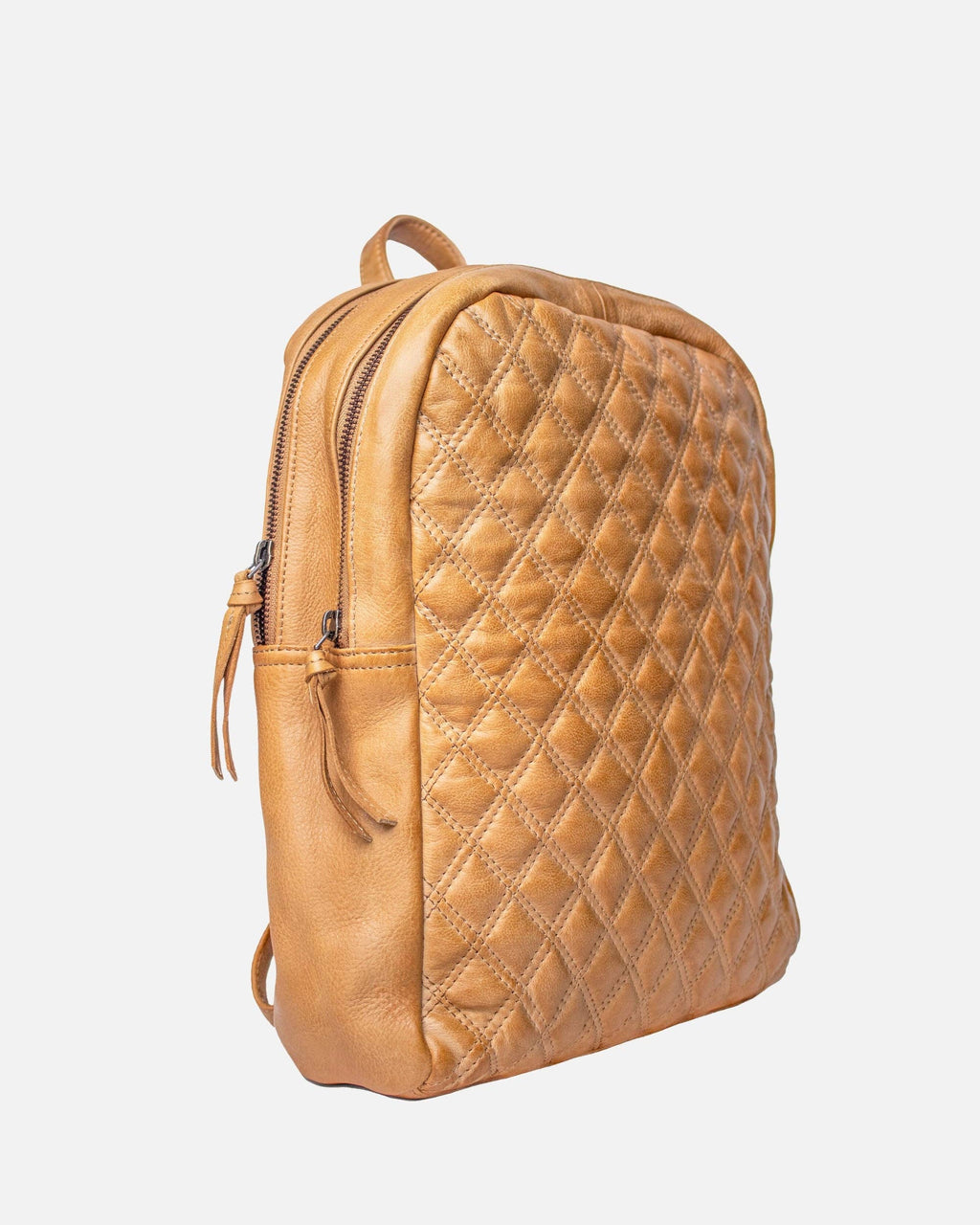 Amsterdam Heritage | Diamond Pattern Leather Bekema Premium Leather Backpack