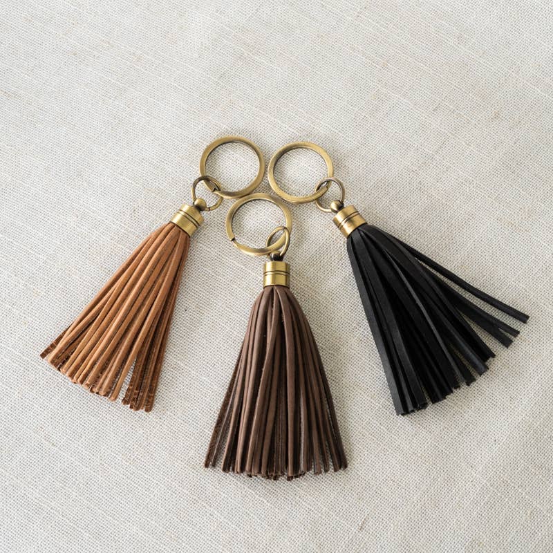 Elevate | Leather Tassel Keychain | Handcrafted Full-Grain Leather Bag Charm