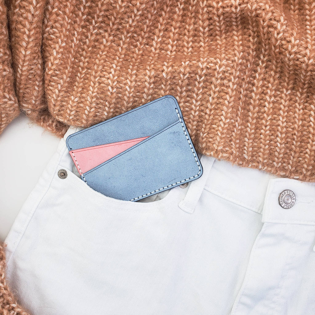 SERENIIKEY | Geometry Leather Card Holder | Minimalist Top-Grain Leather Wallet