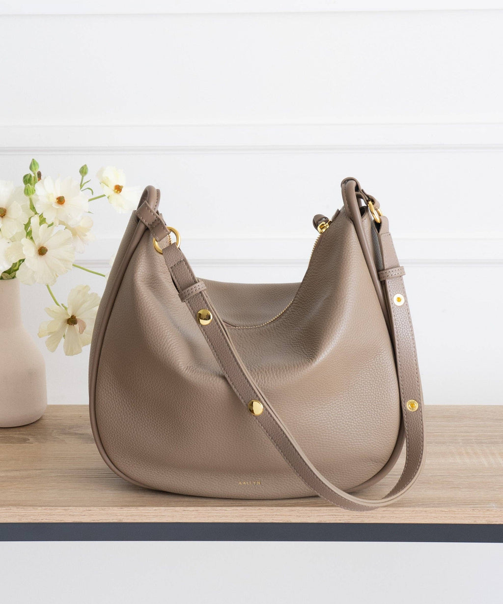 AALLYN | Pebbled Leather Marley Hobo Bag | Premium Pebbled Leather
