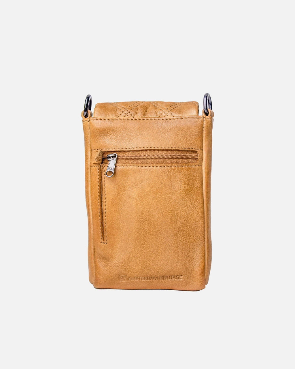 Amsterdam Heritage | Beks Diamond Pattern Leather Crossbody Phone Bag