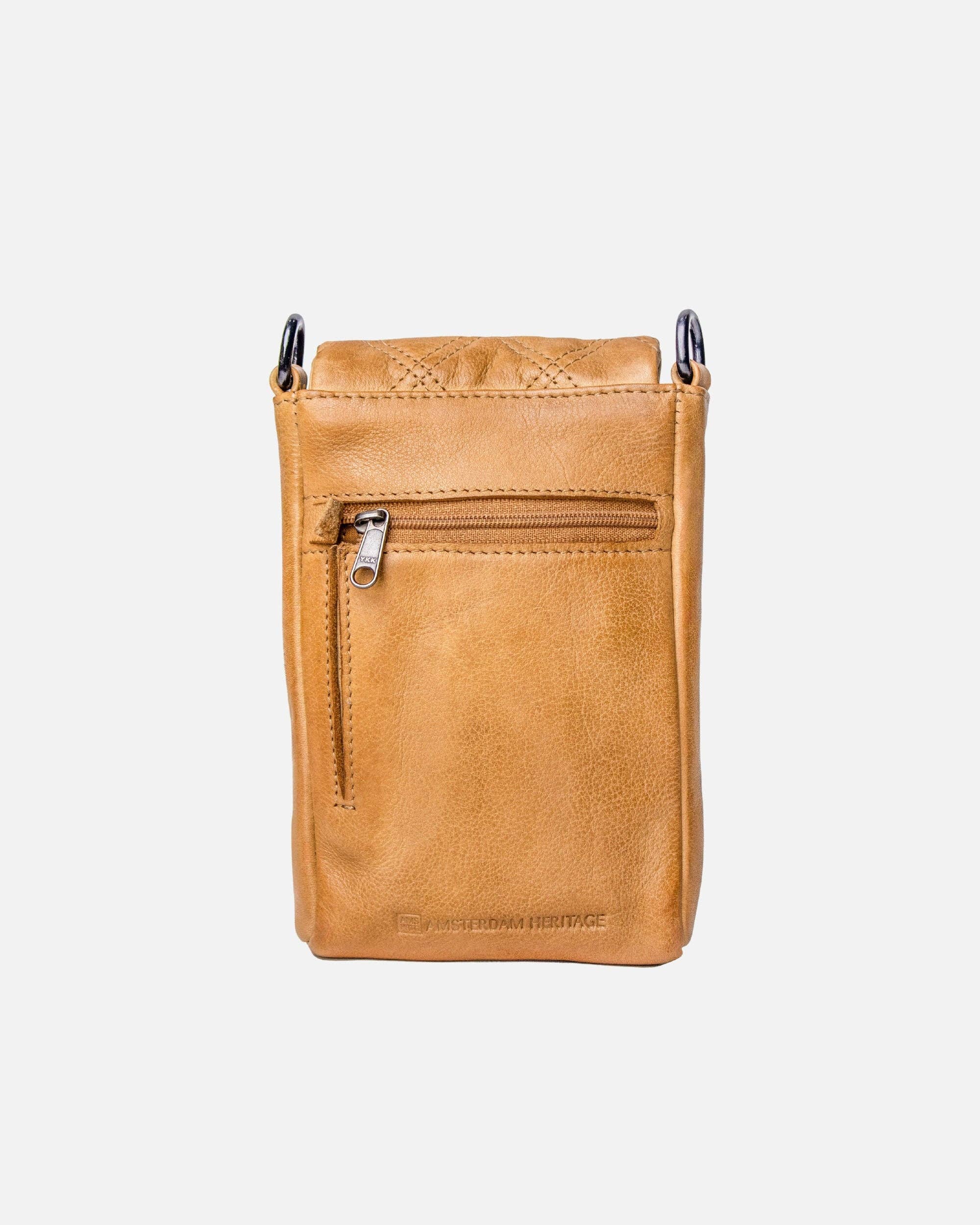 Amsterdam Heritage | Beks Diamond Pattern Leather Crossbody Phone Bag