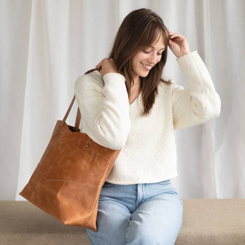 Elevate | Traveler's Tote Bag | Premium Full-Grain Leather Tote
